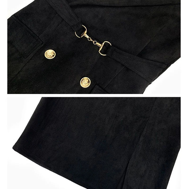 Office Lady Sexy Slim Blazer Dress Women Spring Korean Notched Collar Split Evening Party Dresses Elegant Midi Vestido De Fiest