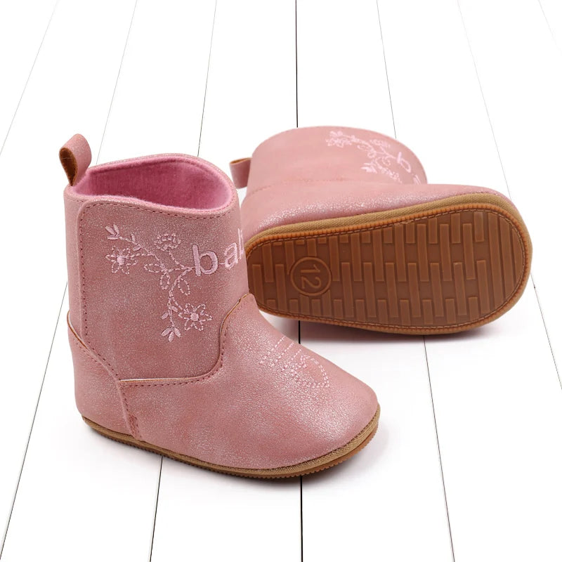 Baby Boots Made Of Soft PU and High-quality Cotton 2024 New Autumn and Winter Short Boots With Rubber Soles and Anti Slip Baby