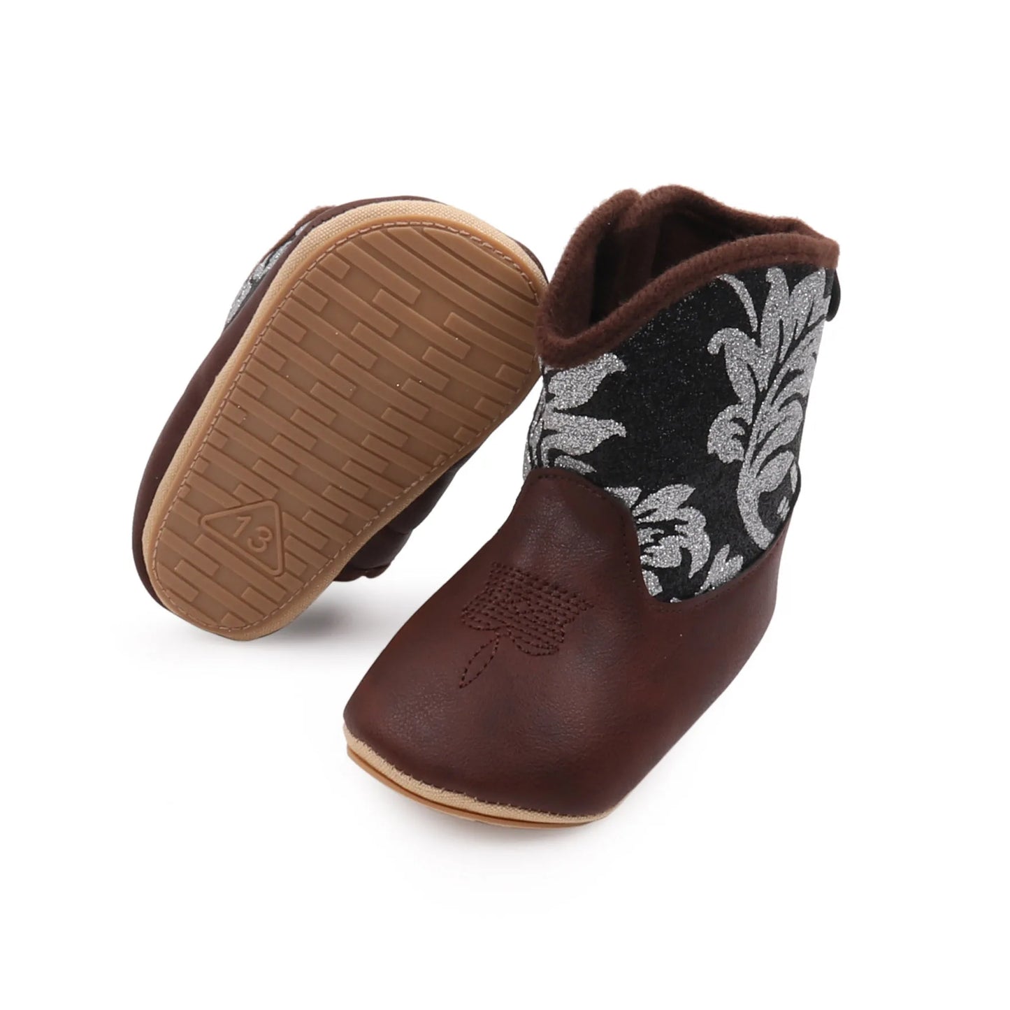 Baby Boots Made Of Soft PU and High-quality Cotton 2024 New Autumn and Winter Short Boots With Rubber Soles and Anti Slip Baby