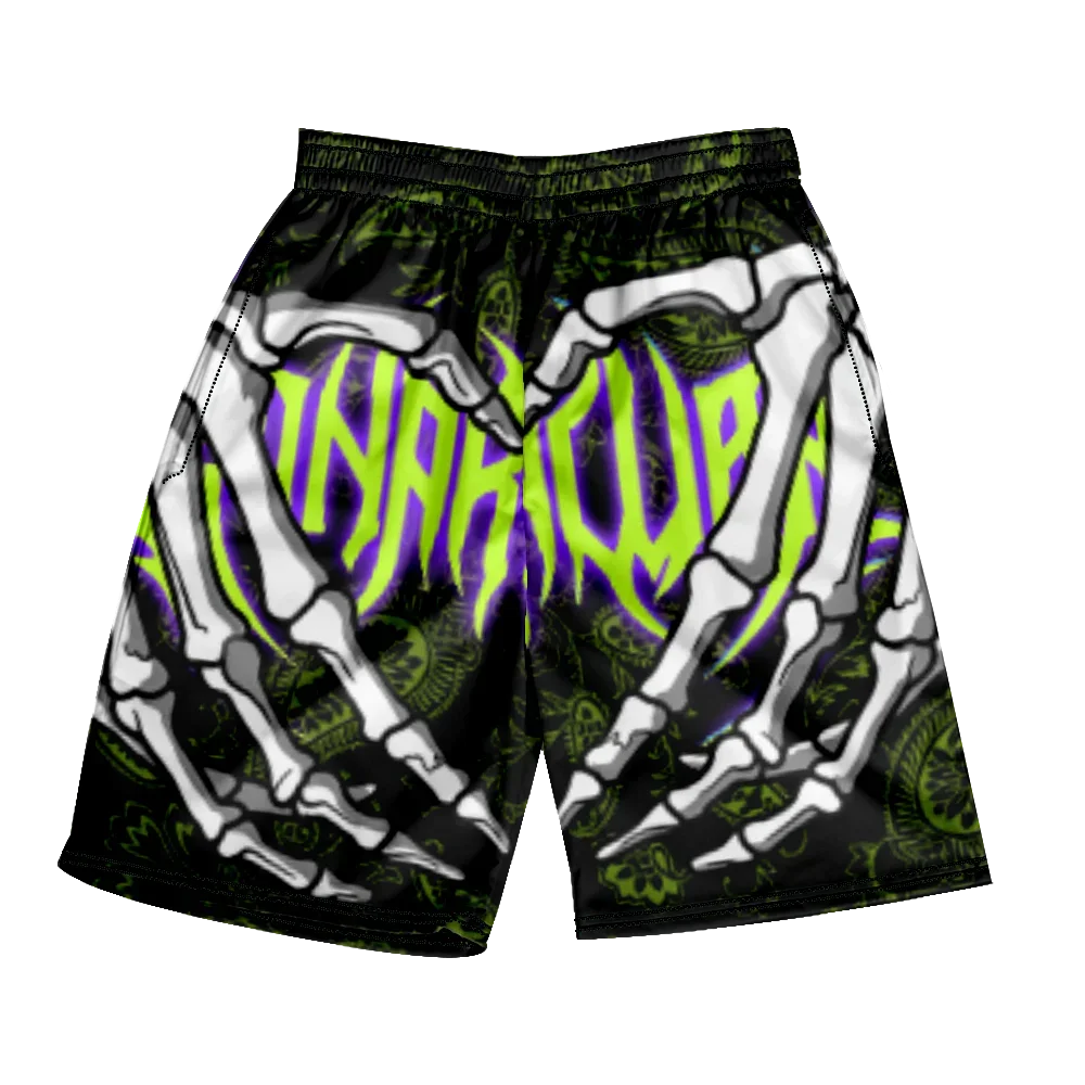 2025 Summer Classic Skull Beach Short Pants New Fashion Skeleton Hand Print Men Women Gym Shorts Quick Drying Trunks Ice Shorts