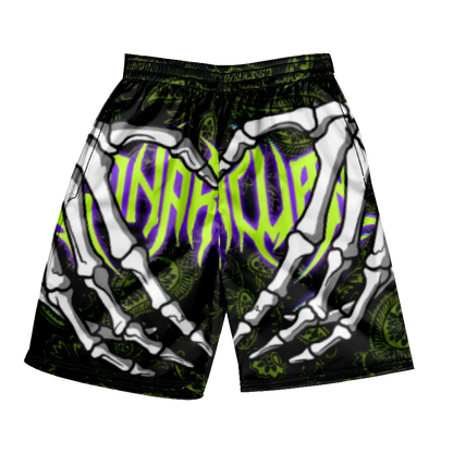 2025 Summer Classic Skull Beach Short Pants New Fashion Skeleton Hand Print Men Women Gym Shorts Quick Drying Trunks Ice Shorts