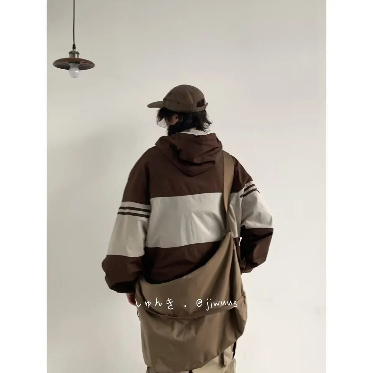 Men Jackets Hooded Baggy Patchwork Contrast Color Fashion Comfortable Waterproof Leisure Daily Retro Outer Japanese Style Chic