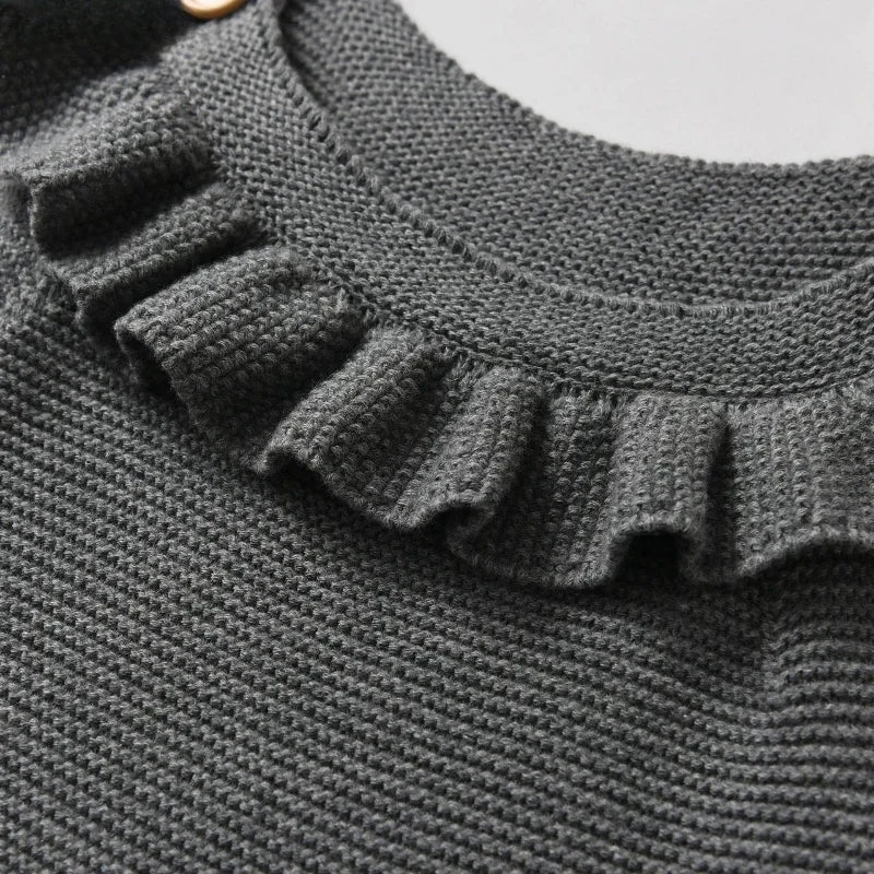 Toddler Newborn Baby Girl Jumpsuit Suspenders Costumes Outfit Knit Bodysuit Solid Color Sleeveless Knitted Sling Autumn Winter