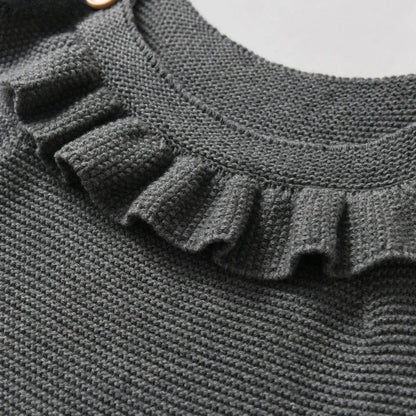 Toddler Newborn Baby Girl Jumpsuit Suspenders Costumes Outfit Knit Bodysuit Solid Color Sleeveless Knitted Sling Autumn Winter