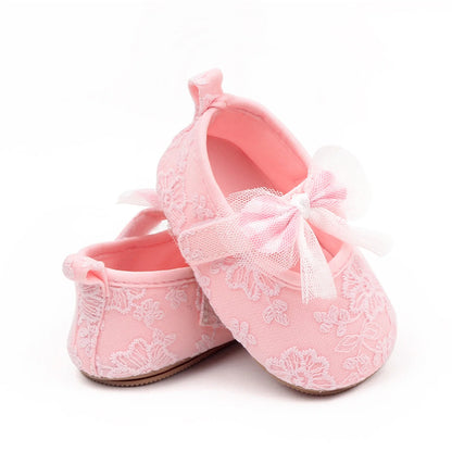Toddler Baby Girls Sweet Princess Shoes Soft Bow knit Flower Non-slip Bottom First Walker Shoes Toddler Babies Crib Shoes