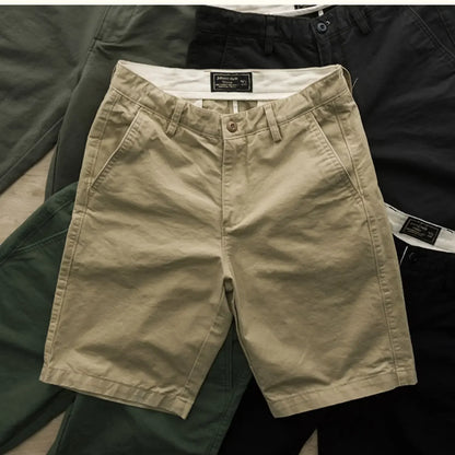 DAILOU  Workwear Pants, Summer Texture, Washed Shorts,  Japanese Style Solid Color Trend, Versatile Slim Fit Capris