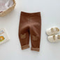 Girls Leggings 2024 Winter 0-5Y Children's Clothes Baby Girls Patch Plus Velvet Warm Pants Trousers
