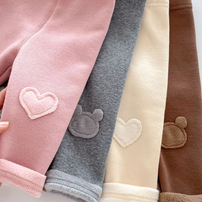 4646 Buy 2pcs Wholesale Baby Pant 2024 Winter New Girls' Leggings Korean Patch Plus Velvet 0-5 Years Baby Pants Trousers