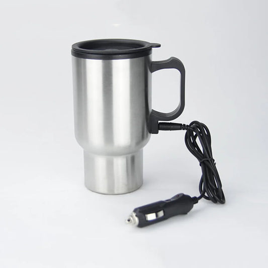 450 ML Double Sections Insulated Car Vacuum Cup Stainless Steel Heating Travel Mug For 12V Electric Beverage Container With
