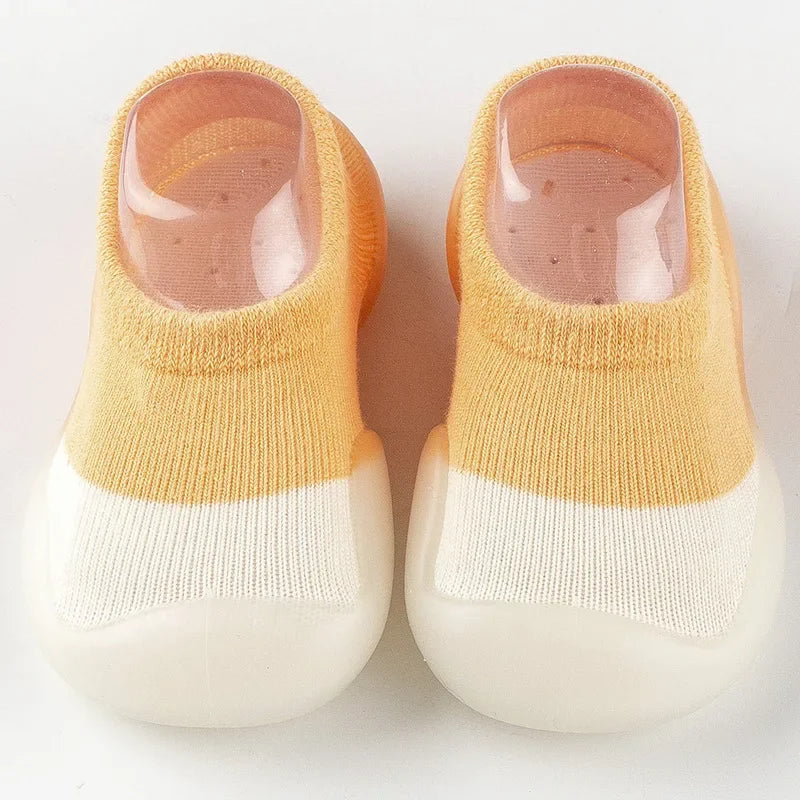1pair Baby First Walker Toddler Shoes Non-slip Comfortable Silicone Soft Sole Casual Indoor Floor Socks Knit Booties for Newborn
