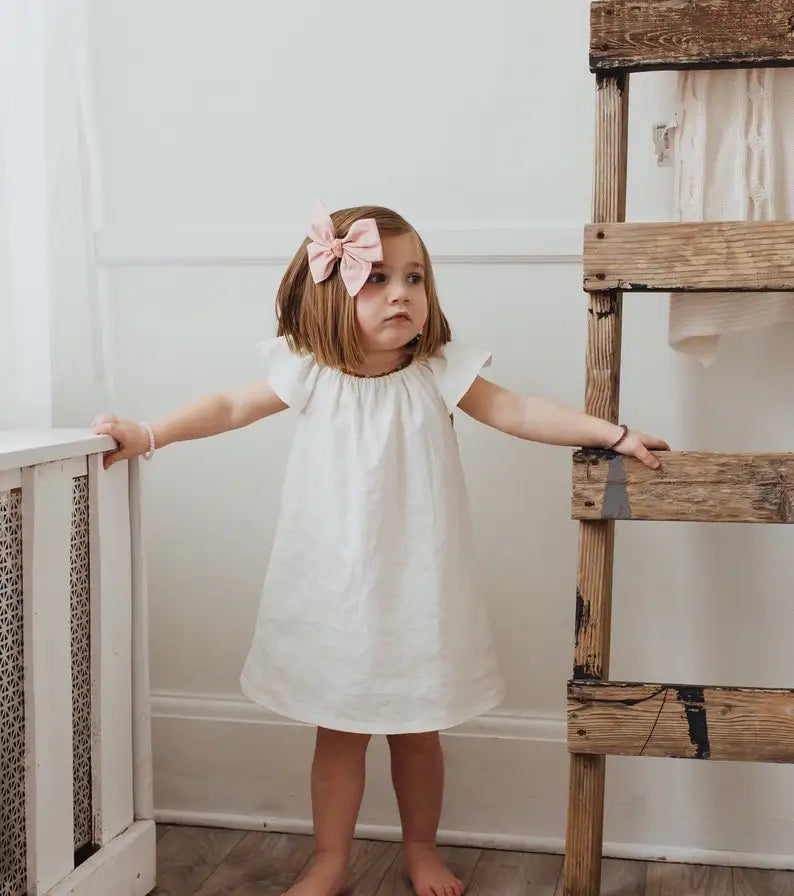 Summer Toddler Baby Girls Dress Cotton Simple Girls Home Dress Solid Children Dresses Casual Kids Loose Dresses Clothing