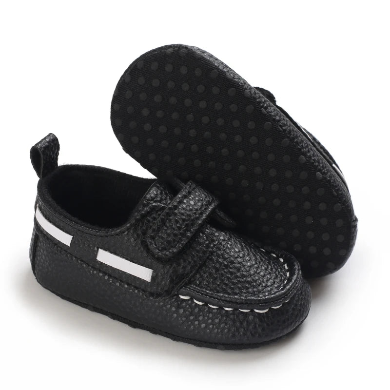 Newborn Baptist Shoes New Leather Gentleman Shoes Anti-slip Soft Bottom Indoor Baby Boys and Girls Casual Shoes Walking Shoes
