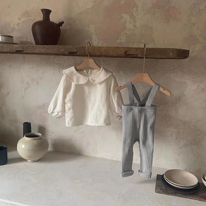 2025 Autumn New Baby Solid Leggings Toddler Boy Pp Pants Cotton Infant Girl Overalls Kids Casual Trousers Baby Strap Leggings