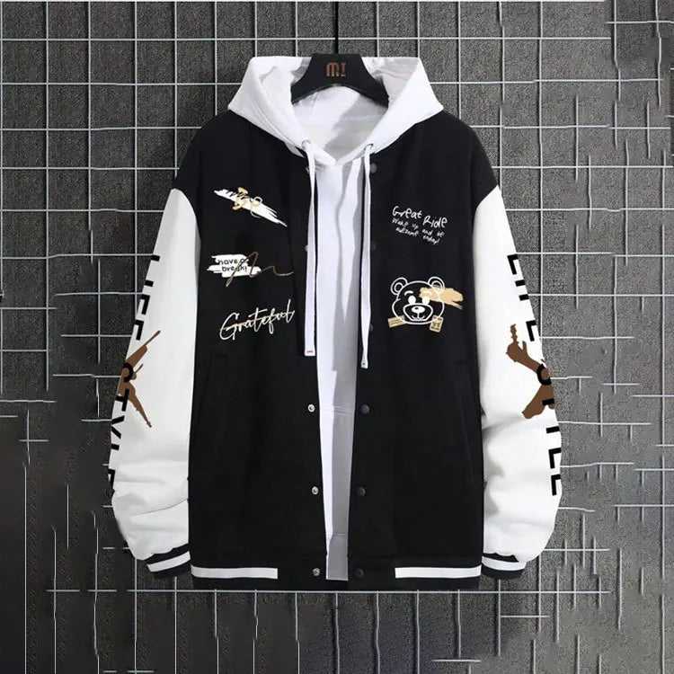 2025 New Jacket Coat Letter Printed  Wear Men Baseball Jacket Casual Long Sleeve Stand Jackets Men's Coats Sweatshirts Outerwear