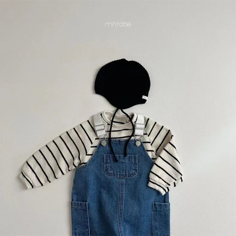 Baby Clothing Simple All Match Denim Overalls 2025 Spring and Autumn New Fashion Casual Pants Boys Girls Baby Loose Pants