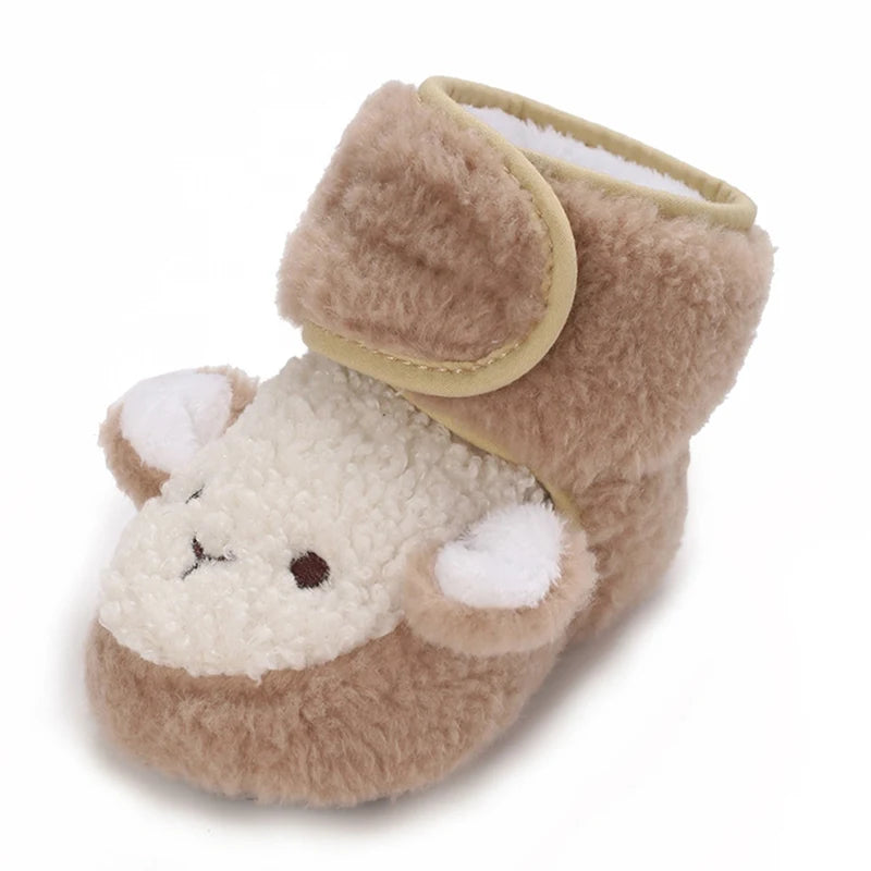 Winter Snow Baby Boots Cute Bear Warm Booties For Kids Soft Sole Infant Newborn Toddler Baby Girl Shoes