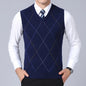 2025 New Fashion Brand Sweater For Men's Pullover Vest Slim Fit Jumpers Knitwear Plaid Autumn Korean Style Casual Men Clothes