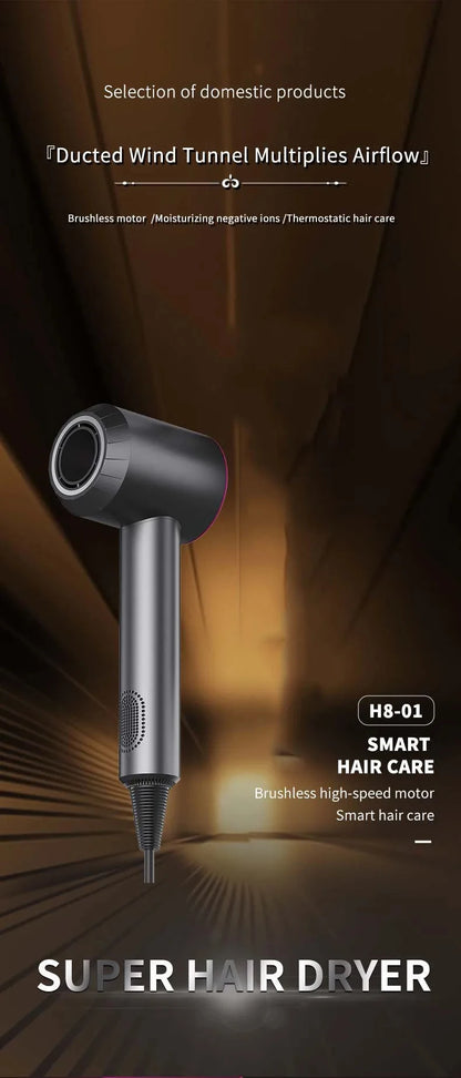 Professional Leafless Hair Dryer Negative Ion Quick Drying Home Powerful 5 Attachment Constant Anion Electric Hair Dryer