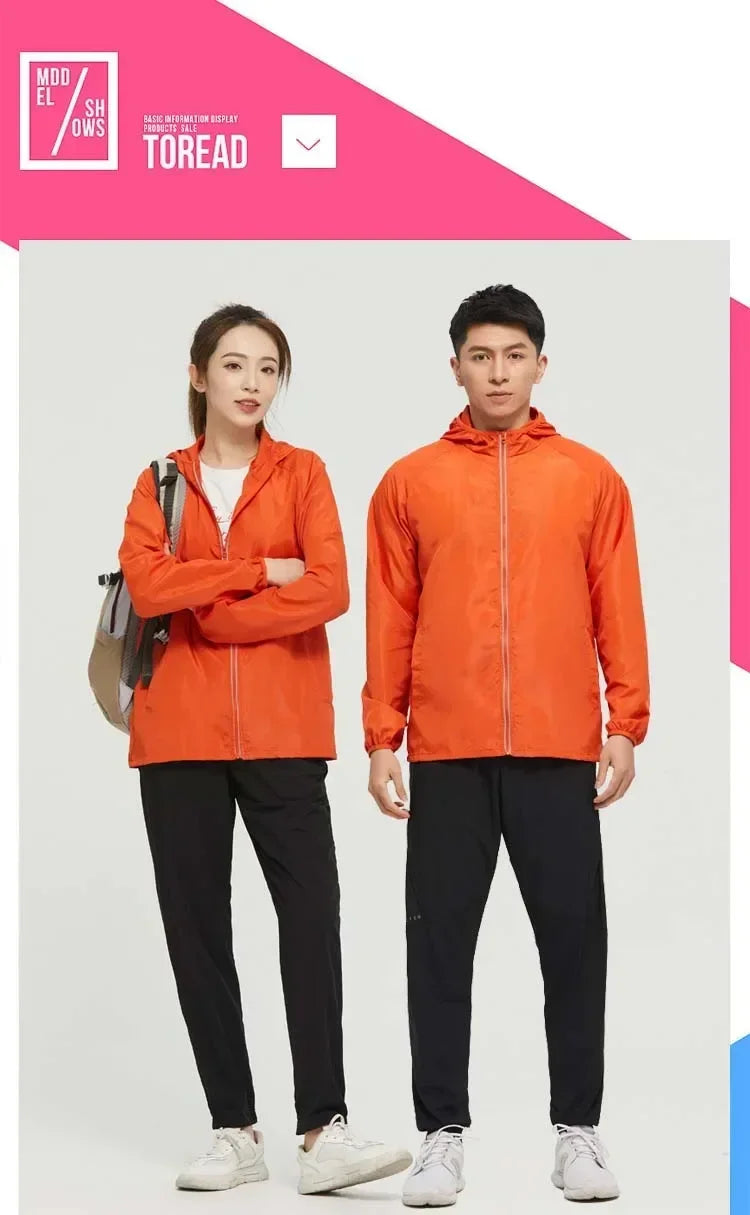Men's Hiking Jackets Waterproof Women Sun Protection Windbreaker Camping Climbing Outdoor Coat Unisex Portable Clothes