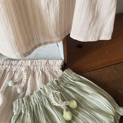 MILANCEL Baby Girls Clothes Striped Camisole And Bloomers 2 Pcs Baby Girls Clothes New born Baby Clothes Set