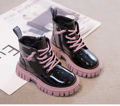 Fashion Kids Boots Girls British Style Children's Ankle Boots Autumn Winter Warm Waterproof Boys Boots 3-15 Years Old Snow Boots