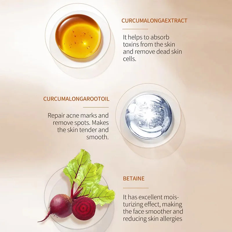 Turmeric Whitening Face Cream Wrinkle Removal Lighten Fine Lines Makes Skin Look More Youthful Brighten Moisturize Facial Care