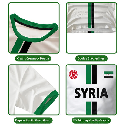 New Syria Football Jersey Men's Sports T-shirts Syrian Flag Street Oversized Tops Unisex Casual Graphic T-shirts Men's Gifts