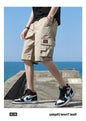 Men Trend Cargo Shorts Men's Letter Print Pocket Shorts Summer New Fashion Casual Straight Shorts Male ropa hombre