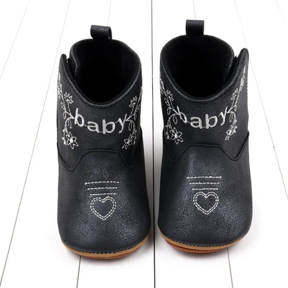 Baby Boots Made Of Soft PU and High-quality Cotton 2024 New Autumn and Winter Short Boots With Rubber Soles and Anti Slip Baby