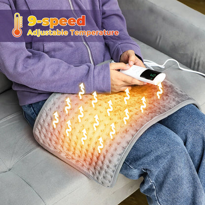 Electric Heating Blanket for Home Use - 9 Levels Thermal Heated Mat Home Soft Safe Winter Body Back Leg Warmer Pads 60*30cm