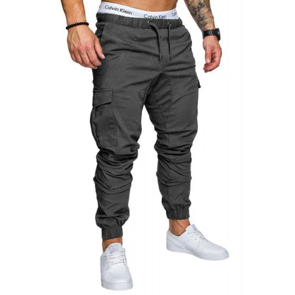 New Men's Casual Work Pants With Multiple Pockets Sports Jogger Pants
