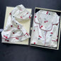 Cherries Print Two Pieces Pajamas Set Summer Faux Stain Pajamas Fashion Home Clothes Ladies Casual Shorts and Top Set Pyjamas