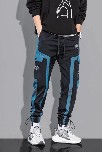 Thin Streetwear Casual Pants Men Ribbons Harem Jogging Pants Male Slim Fit Spring Cargo Pants Multi-Pockets Women Trouser
