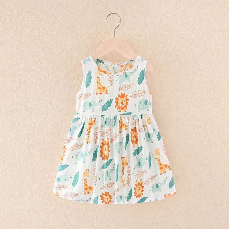 Baby Girls Clothes Summer Dress Flying Sleeve Newborn Infant Dresses Plaid Sleeveless Cotton Newborn Princess Dress Baby Girl