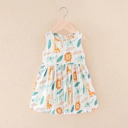 Baby Girls Clothes Summer Dress Flying Sleeve Newborn Infant Dresses Plaid Sleeveless Cotton Newborn Princess Dress Baby Girl