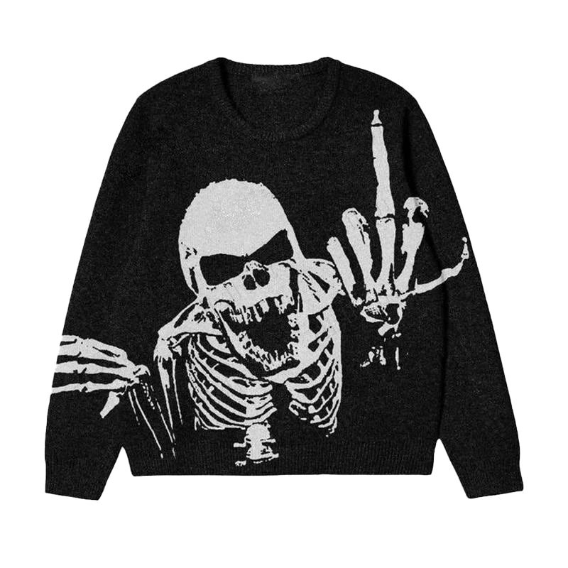 Oversized Sweater Men Women Harajuku Anime Girl Graffiti Vintage Knitted Sweater 2025 Winter Unisex Cotton Pullover Streetwear