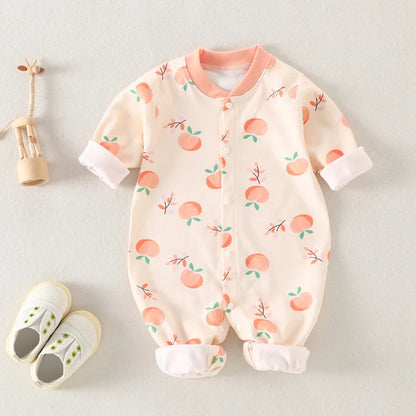 Baby Bodysuit Cotton Print Long Sleeve Boys and Girls Infant Comfort Creeper One Piece Spring and Autumn