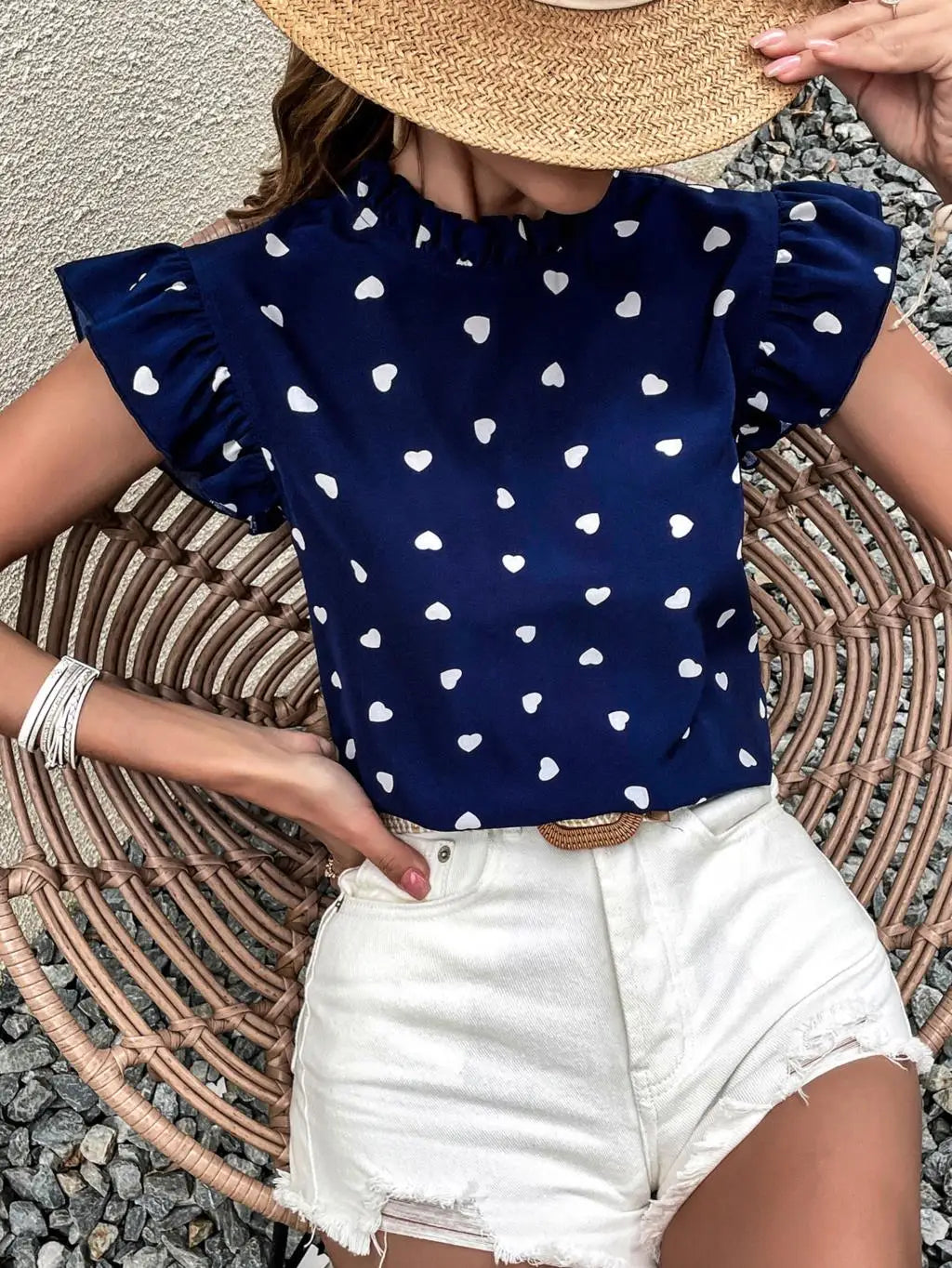 Fashion Chiffon Print Women's Shirt Casual Ruffle Short Sleeve Top Pink Chic Woman Blouse And Shirts Elegant Blouses Summer 2025