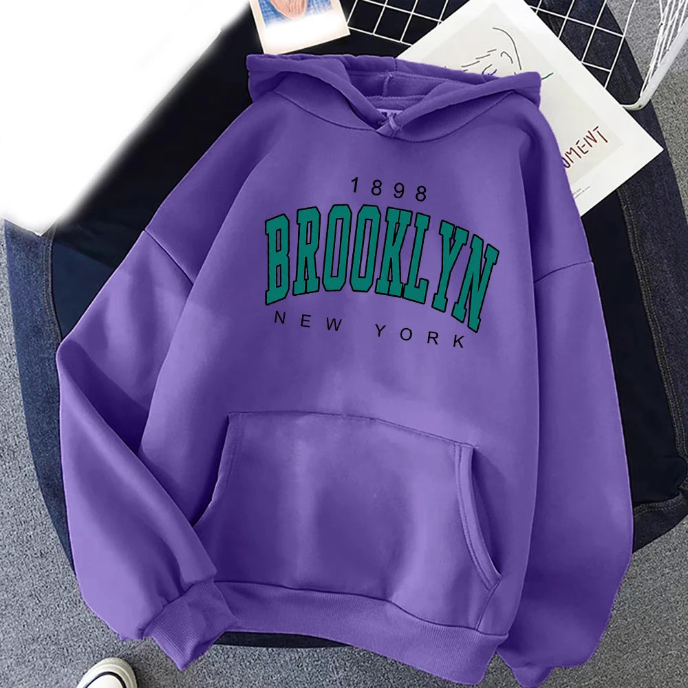 Fashion 1898 Brooklyn New York Hoodies Printed Men Woman Hoodie Hooded Sweatshirts Harajuku Pullovers Unisex Tracksuits Clothing