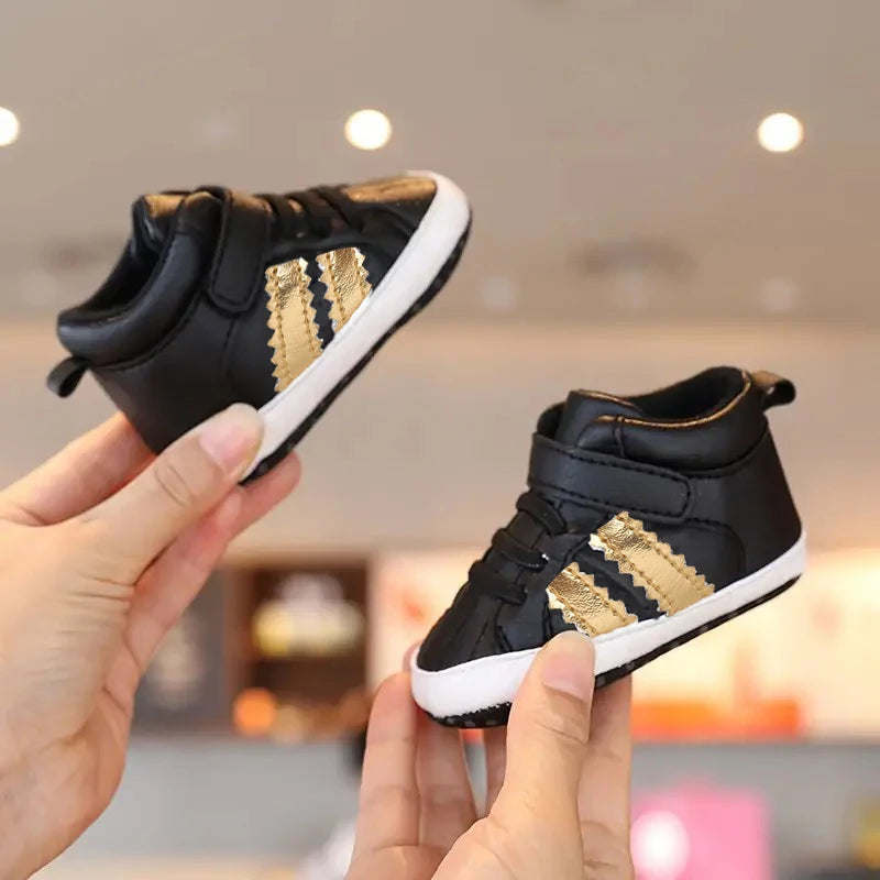 0-18M Baby Shoes Boy Newborn Infant Toddler Casual Comfort Cotton Sole Anti-slip PU Leather First Walkers Crawl Crib Shoes