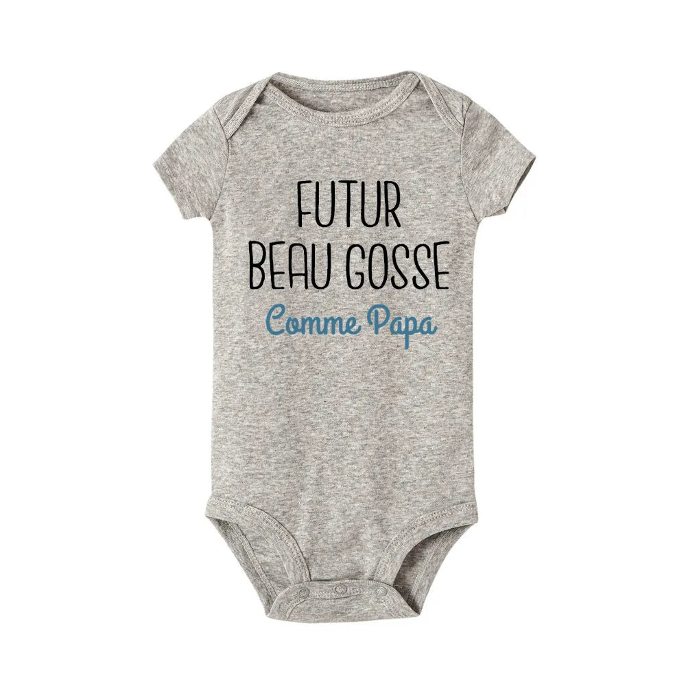 Handsome Like Daddy Newborn Baby Summer Bodysuit Infant Body Short Sleeve Baby Boy Jumpsuit Funny Cute Toddler Bodysuit Outfits