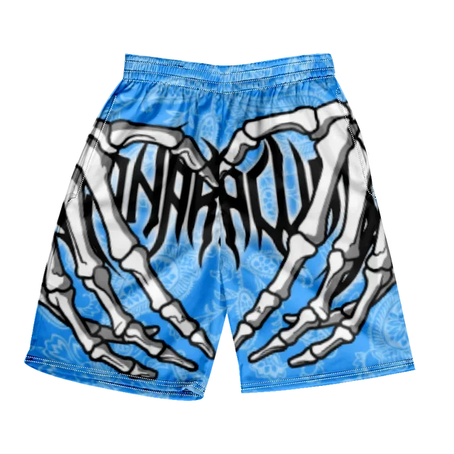 2025 Summer Classic Skull Beach Short Pants New Fashion Skeleton Hand Print Men Women Gym Shorts Quick Drying Trunks Ice Shorts