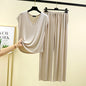 Modal Home wear 2pcs set V-Neck T-shirt sleeveless and Pants summer women's Loose sleepwear suits Solid color Casual Pajamas sets