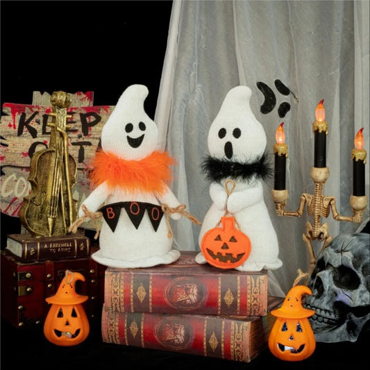 Holiday Décor Soft Halloween Ghost Doll Scary With Scarf Ghost Figurines Funny Ghost Festival Ornament Home Decor