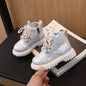 New Children's Autumn Boots Glossy Girls Causal Leather Boots Fashion Versatile Kids Princess Ankle Short Boots Round-toe Zipper