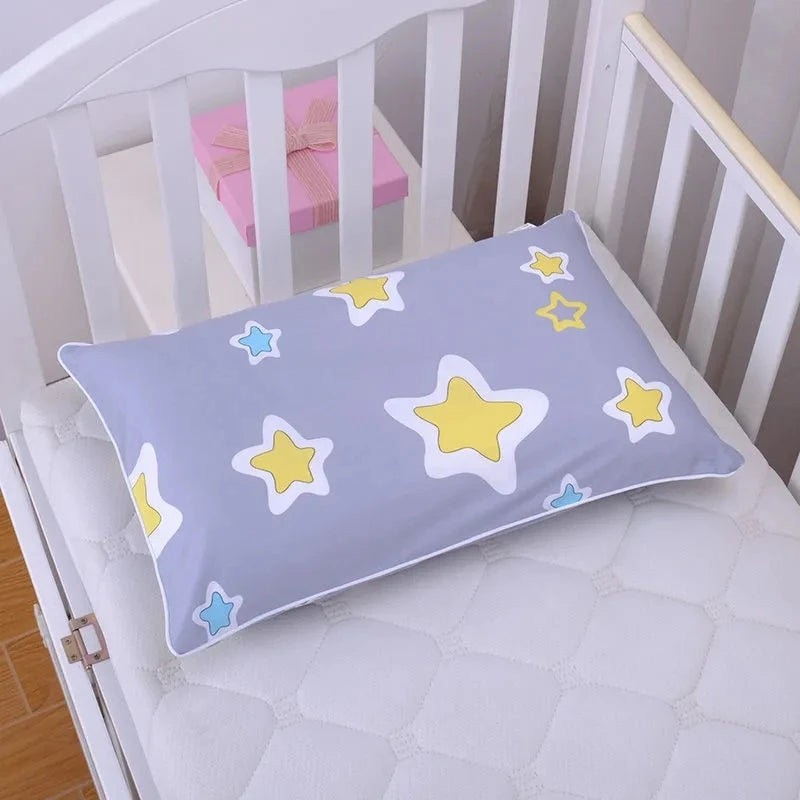 Cartoon Crib Pillow Case Home 100% Cotton Baby Pillowcase Four Seasons Pillowcase Side Zipper Children's Room Pillow Cover