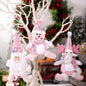 Christmas Decorations: Pink Sequined Scarf, Snowman, Pink Overalls, Reindeer, Pink Sequined Pointed Hat, Santa Claus Home Decor