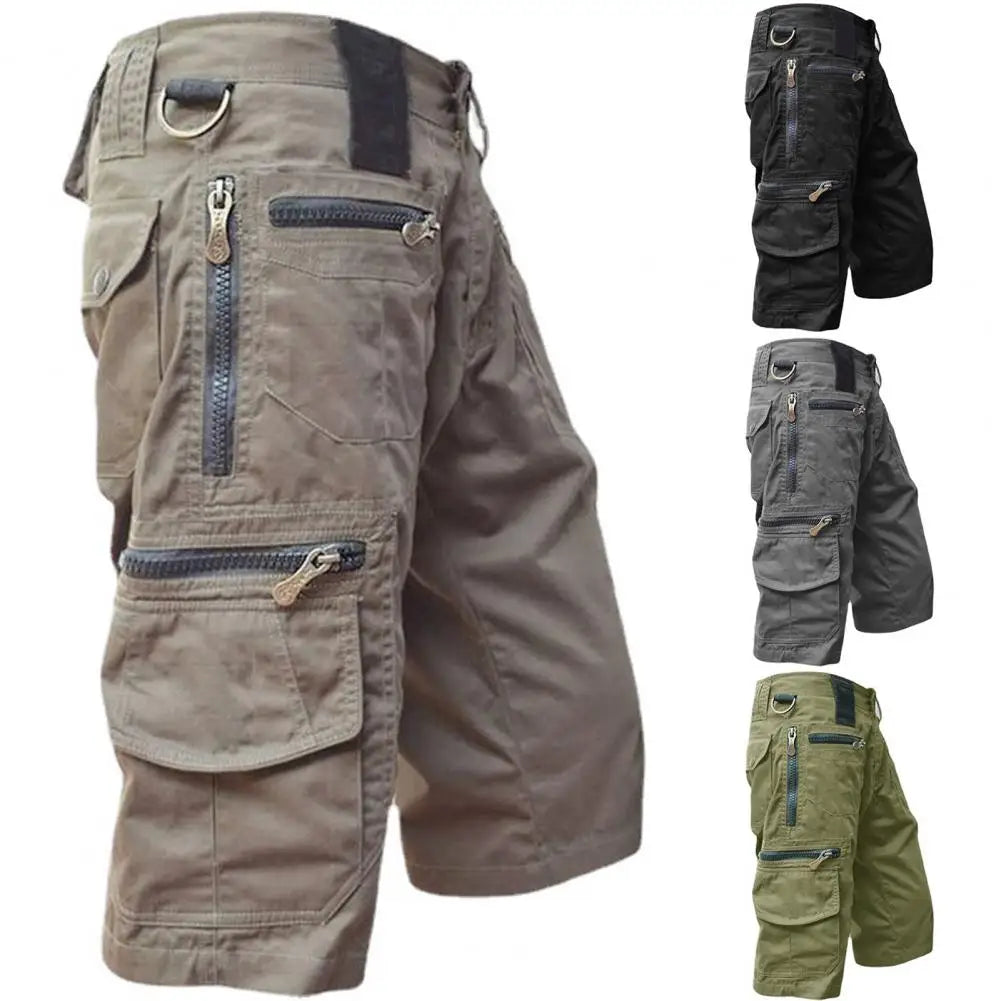 Stylish Short Pants Mid Waist Summer Cargo Shorts Sweat absorbing Zipper Pocket Pants