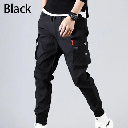 Men Pants Soft Fabric Multi Pockets Elastic Waist Spring Summer Cargo Pants Wear-resistant Jogger Trousers Simple Clothes