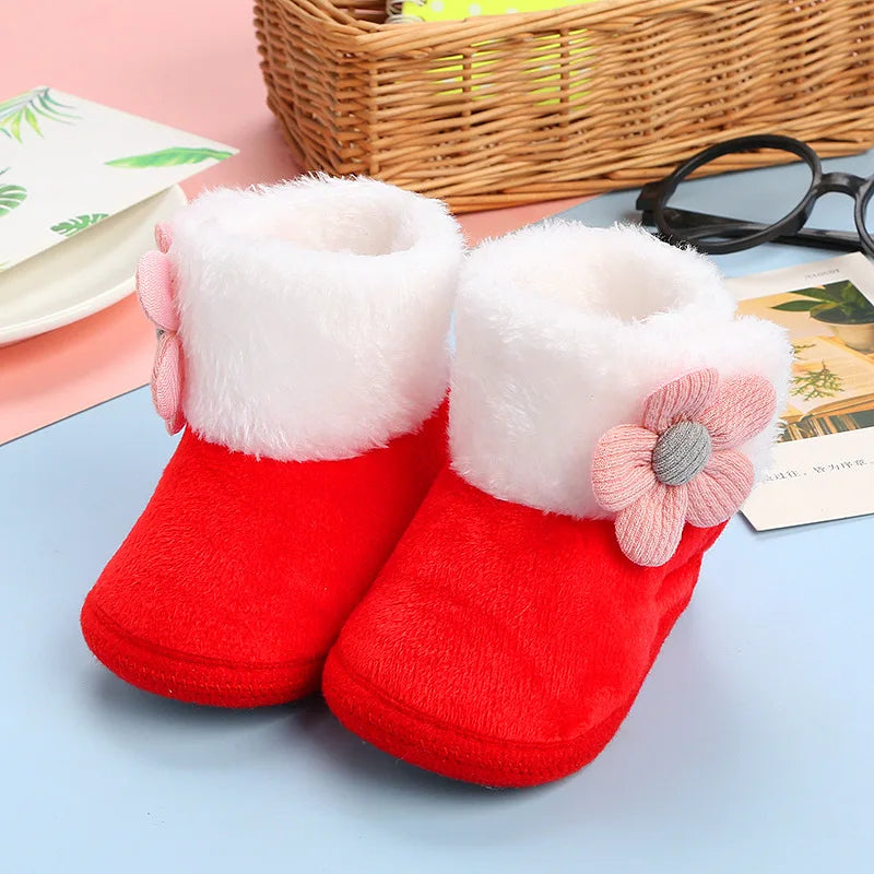 Newborn Toddler Warm Boots Winter First Walkers baby Girls Boys Shoes Soft Sole Fur Snow Booties Kids Snow Boots for 0-18M Bebe